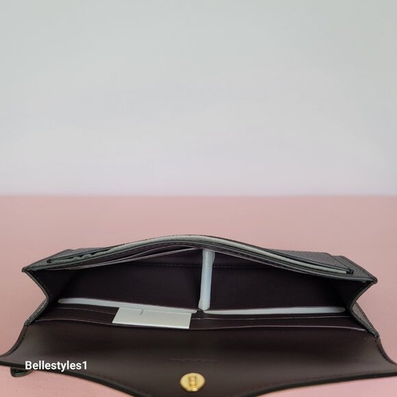 COACH Wyn Envelope Crossgrain Leather Wallet- Black color - Picture 15 of 16